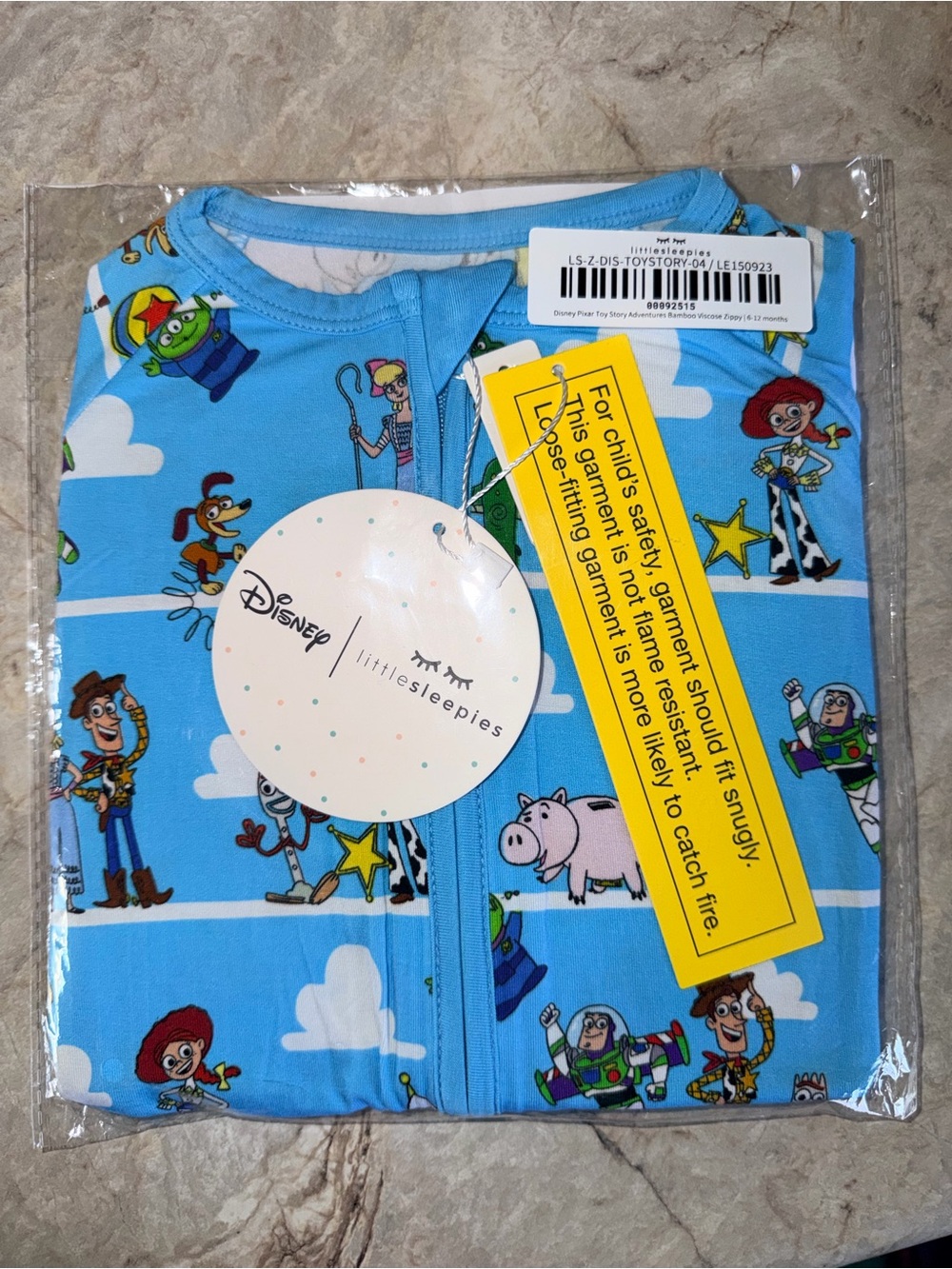 Little Sleepies Blue Disney Toy Story Zippy - 6-12 months